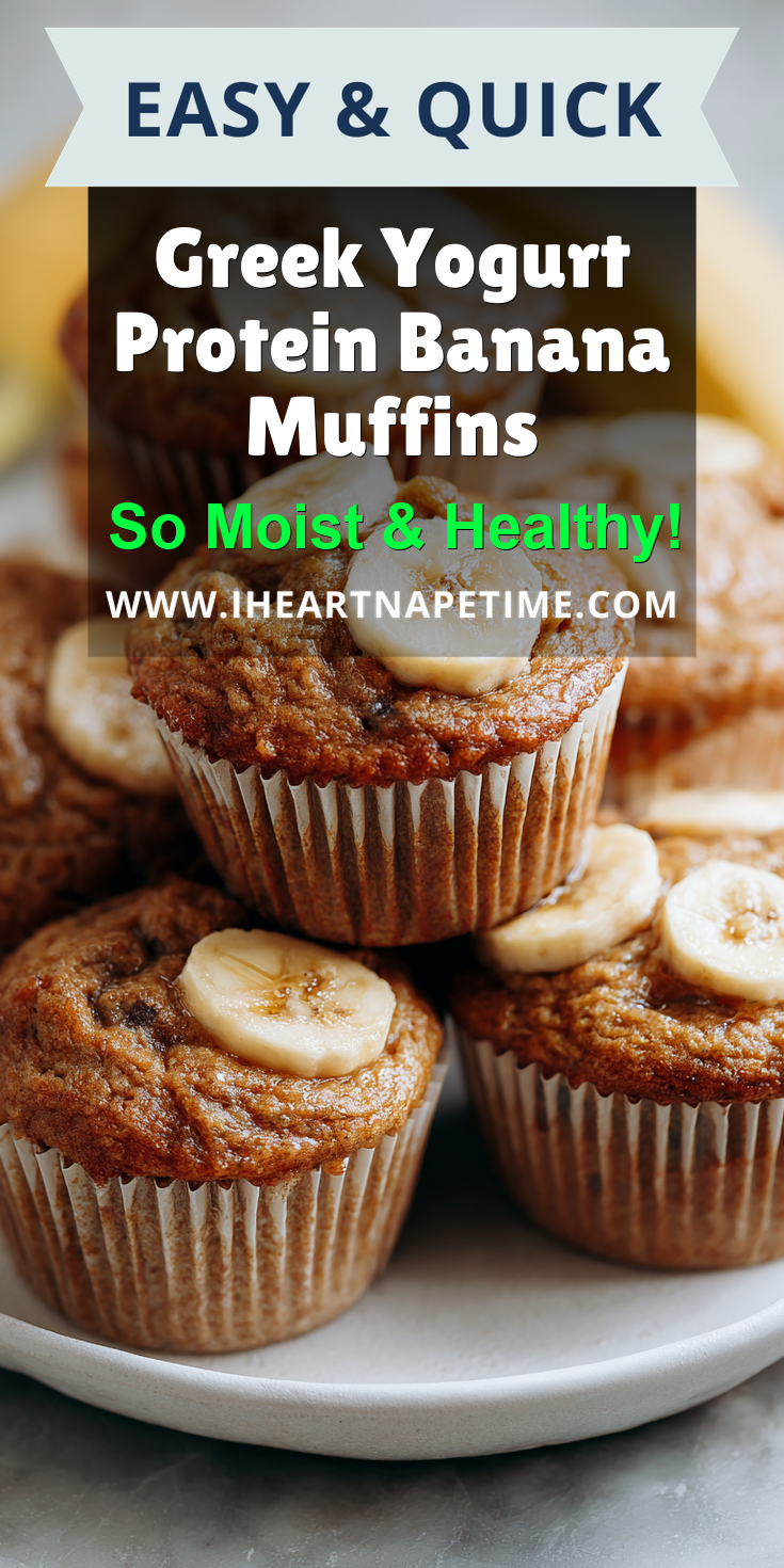 Greek Yogurt Protein Banana Muffins served warm with cozy spices