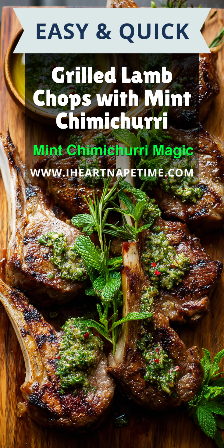Grilled Lamb Chops with Mint Chimichurri served warm with cozy spices