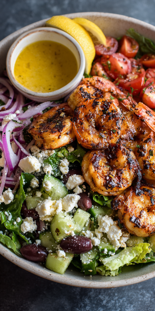 Grilled Shrimp and Feta Salad Bowl Recipe