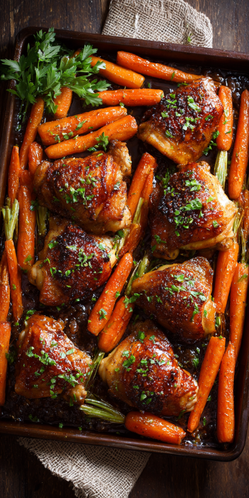 Honey Garlic Glazed Carrots and Chicken Recipe