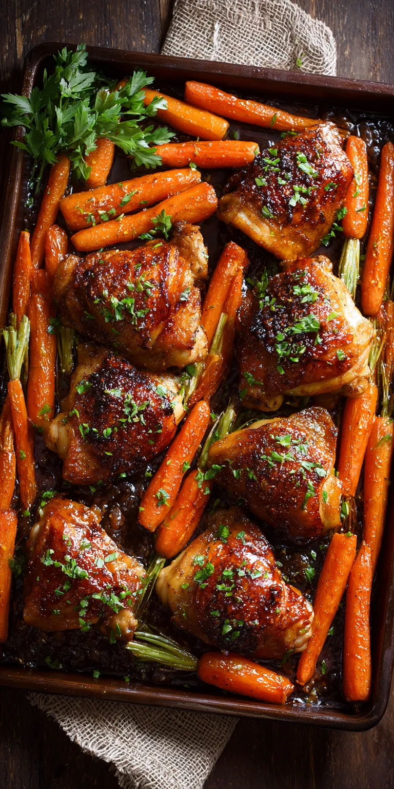 Honey Garlic Glazed Carrots and Chicken served warm with cozy spices