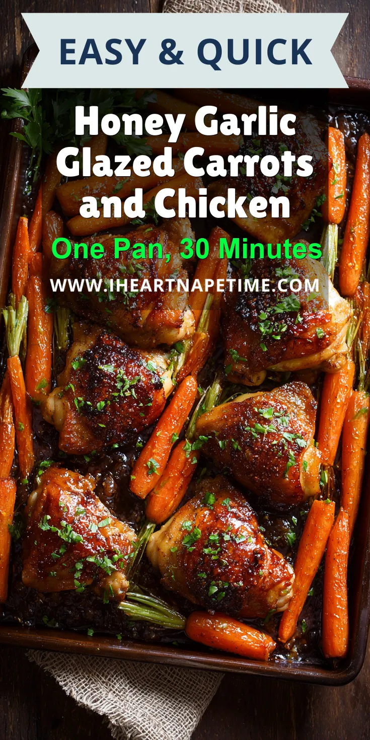 Honey Garlic Glazed Carrots and Chicken served warm with cozy spices