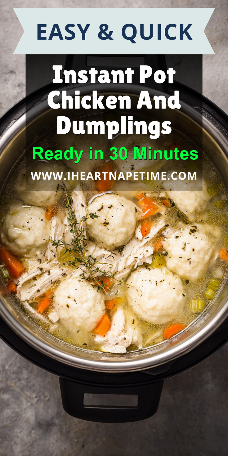 Instant Pot Chicken And Dumplings served warm with cozy spices
