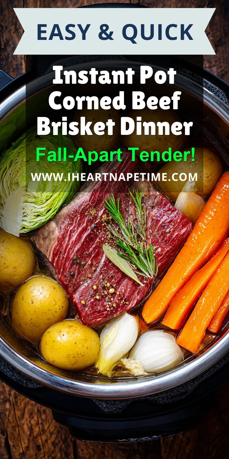 Instant Pot Corned Beef Brisket Dinner served warm with cozy spices