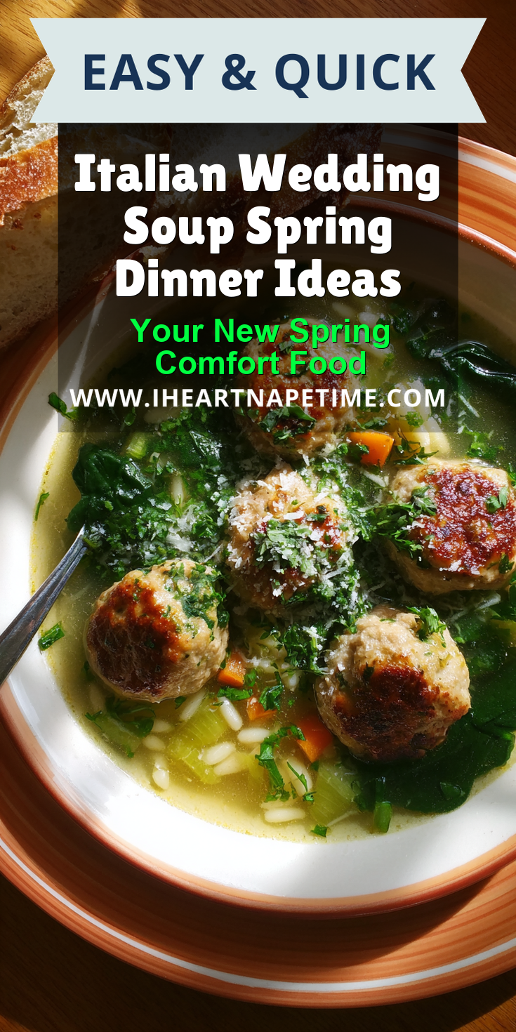 Italian Wedding Soup Spring Dinner Ideas served warm with cozy spices