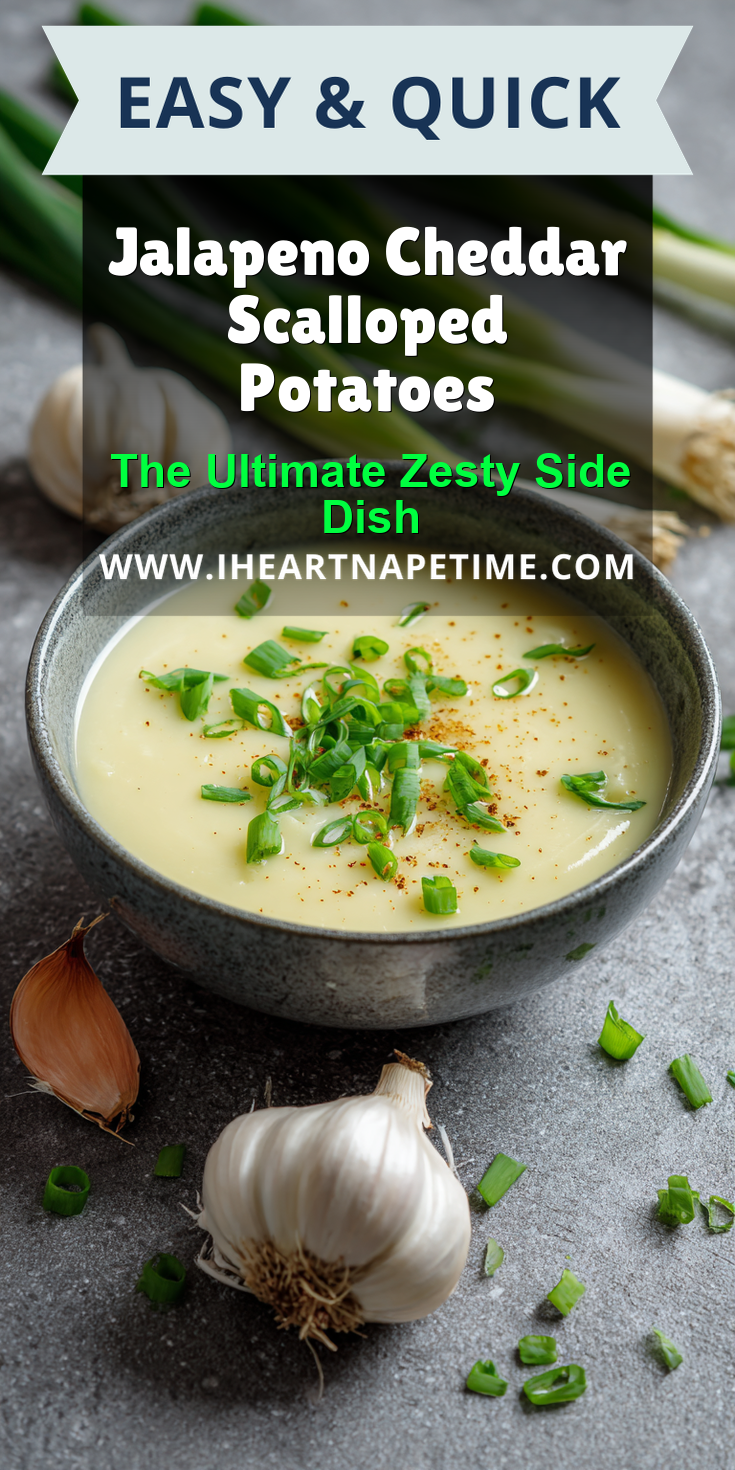 Jalapeno Cheddar Scalloped Potatoes served warm with cozy spices