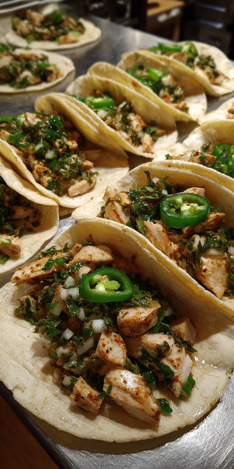 Jalapeno Lime Chicken Tacos served warm with cozy spices