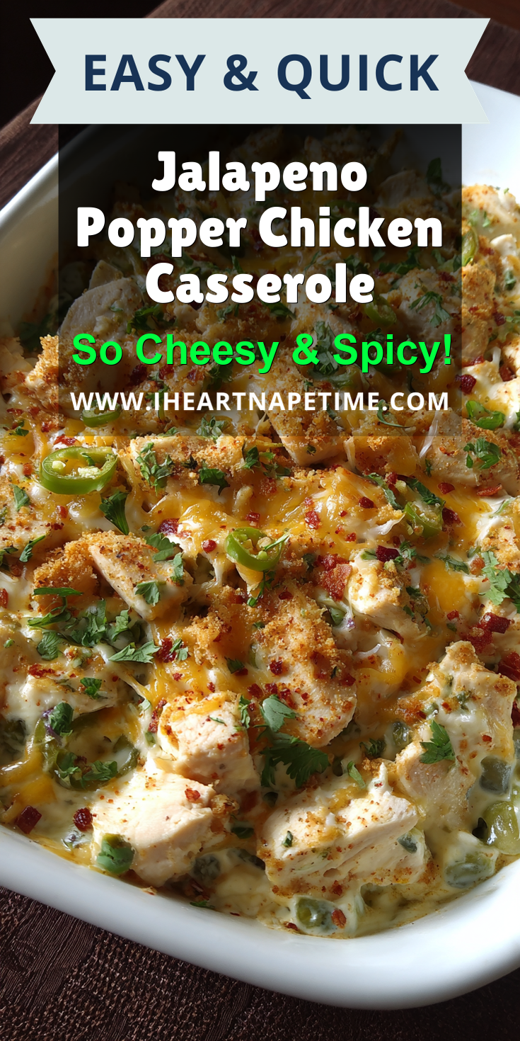 Jalapeno Popper Chicken Casserole served warm with cozy spices
