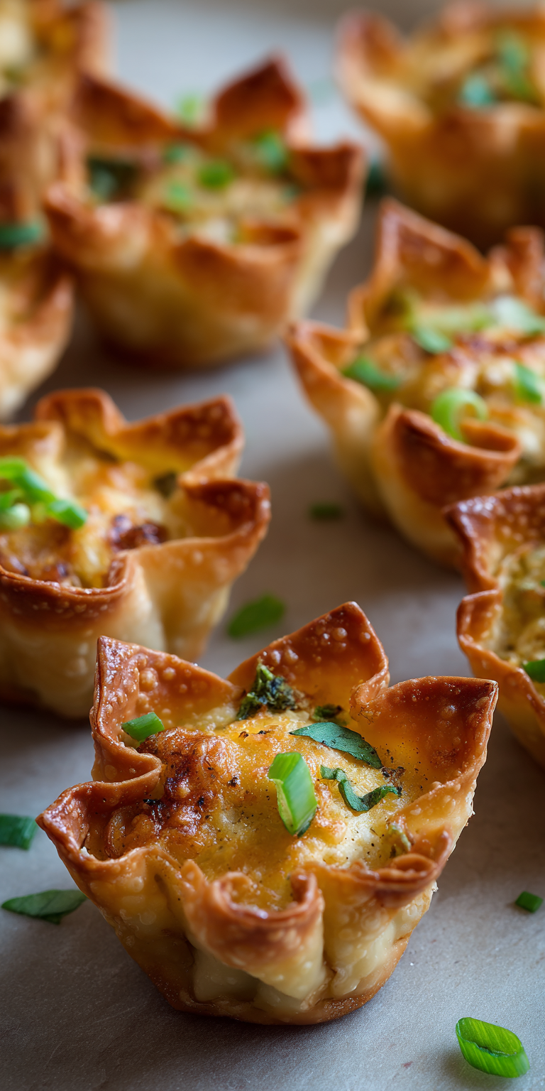 Jalapeno Popper Wonton Cups served warm with cozy spices