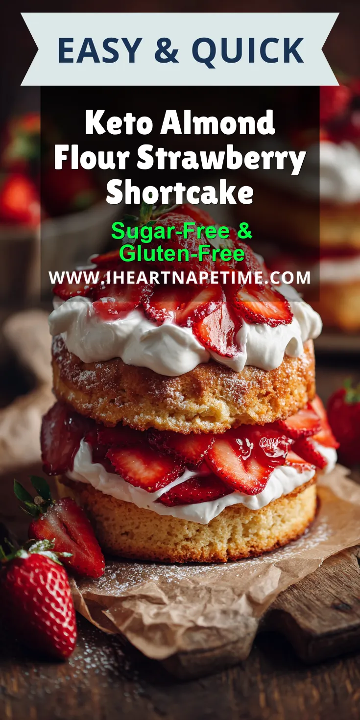 Keto Almond Flour Strawberry Shortcake served warm with cozy spices