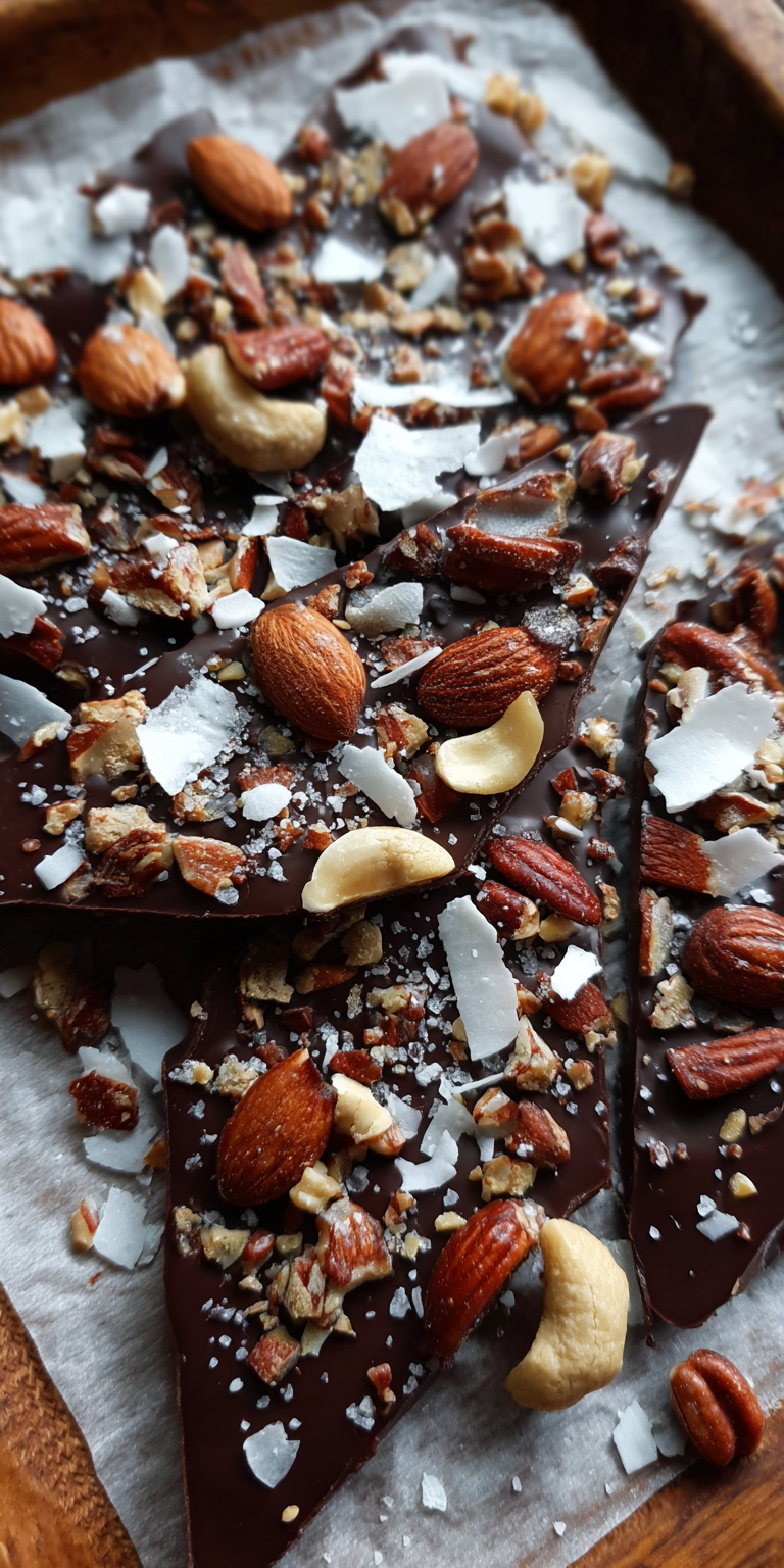 Keto Chocolate Bark with Nuts served warm with cozy spices