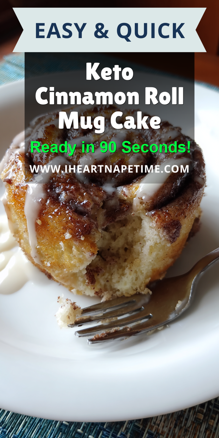 Keto Cinnamon Roll Mug Cake served warm with cozy spices