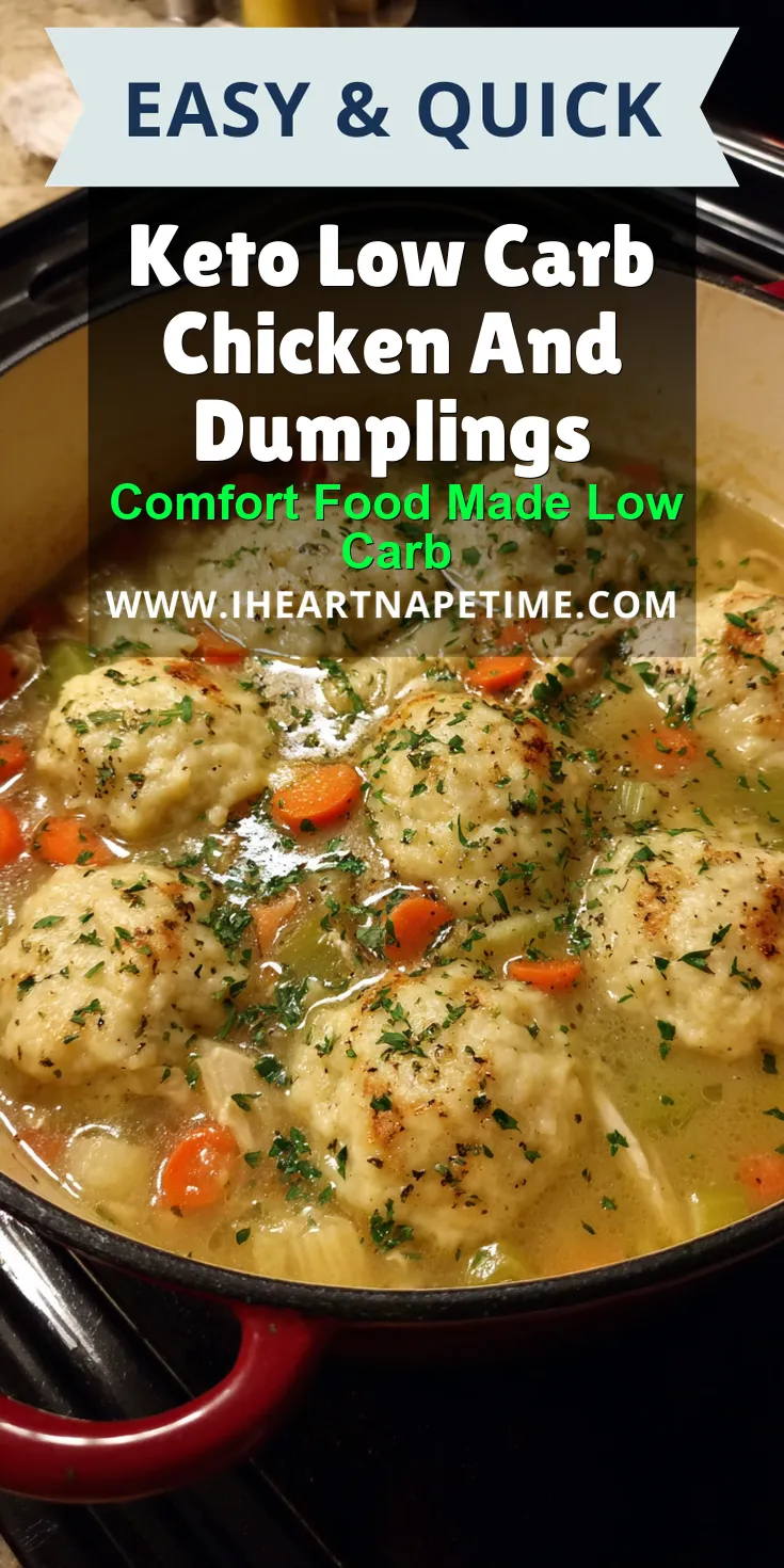 Keto Low Carb Chicken And Dumplings served warm with cozy spices