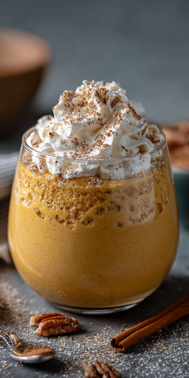 Keto Pumpkin Spice Mousse served warm with cozy spices