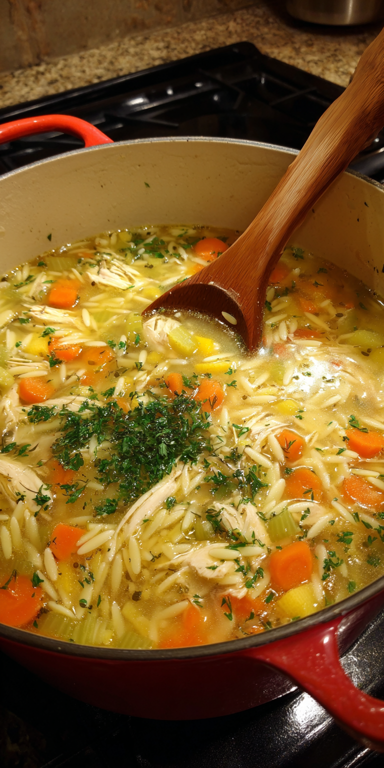 Lemon Chicken Orzo Soup Recipe