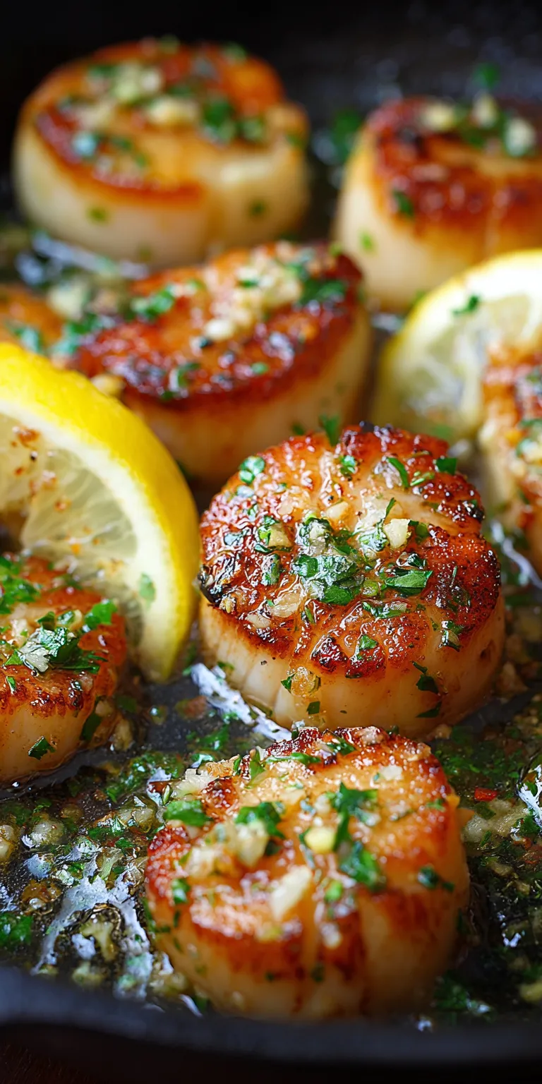 Lemon Garlic Butter Scallops Seafood served warm with cozy spices