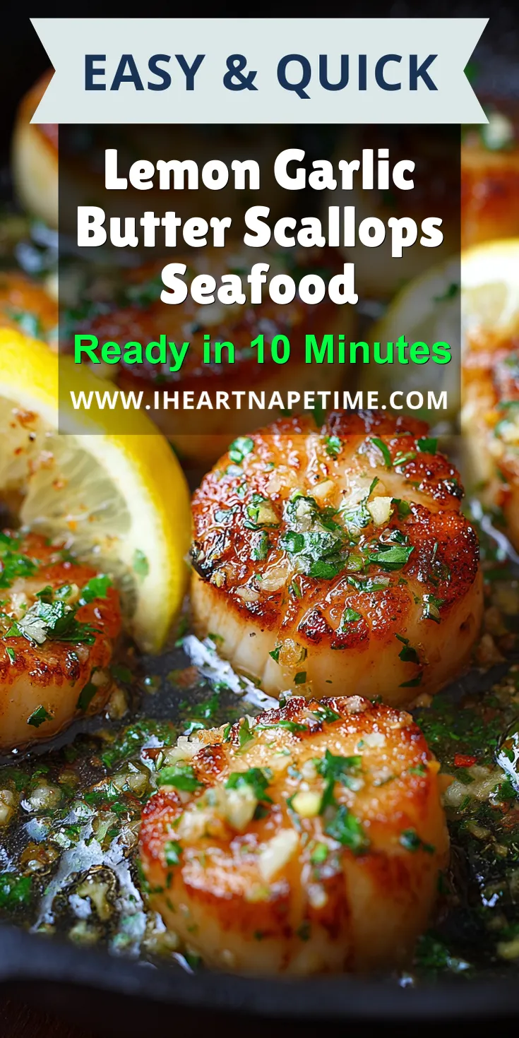 Lemon Garlic Butter Scallops Seafood served warm with cozy spices