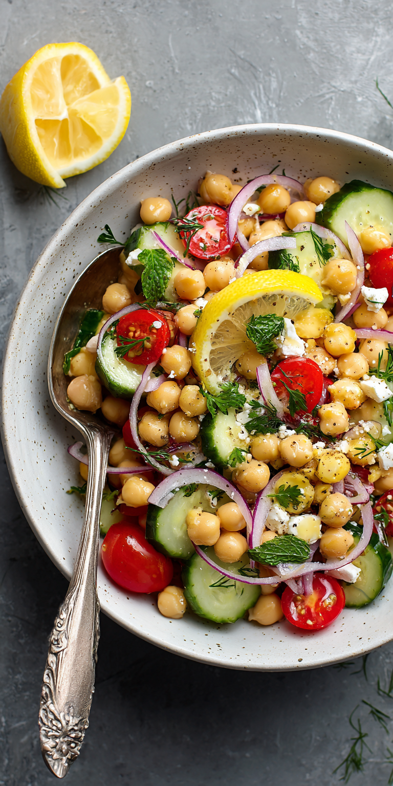 Lemon Herb Mediterranean Chickpea Salad Recipe