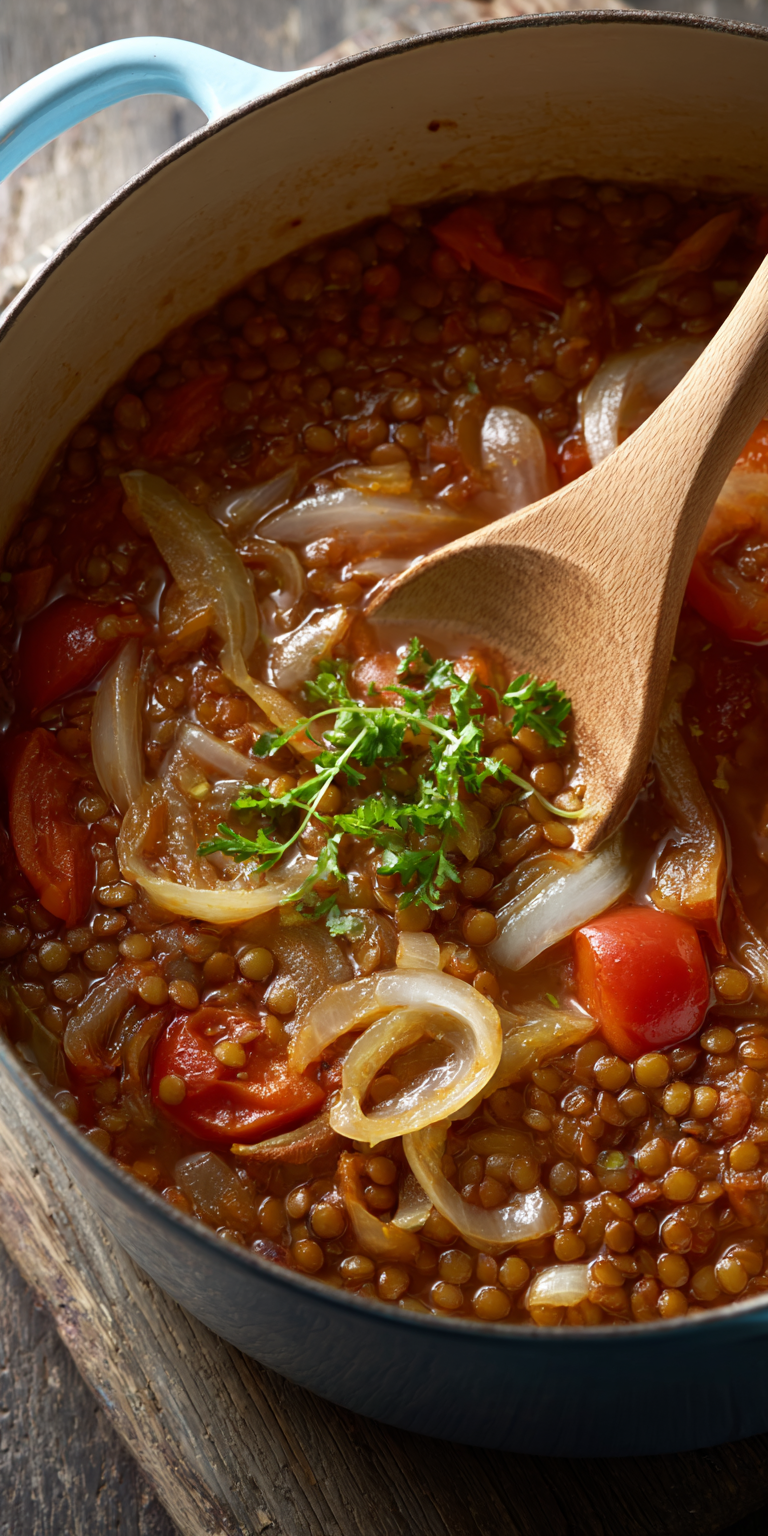 Lentil Soup High Protein Low Calorie served warm with cozy spices