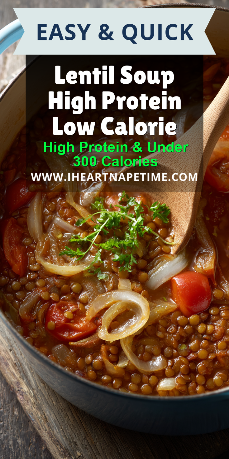 Lentil Soup High Protein Low Calorie served warm with cozy spices