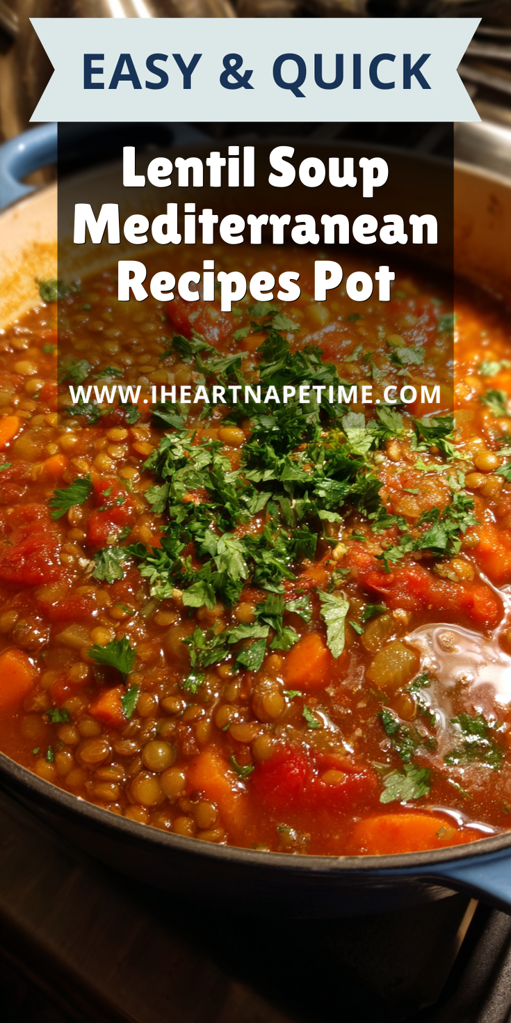 Lentil Soup Mediterranean Recipes Pot served warm with cozy spices