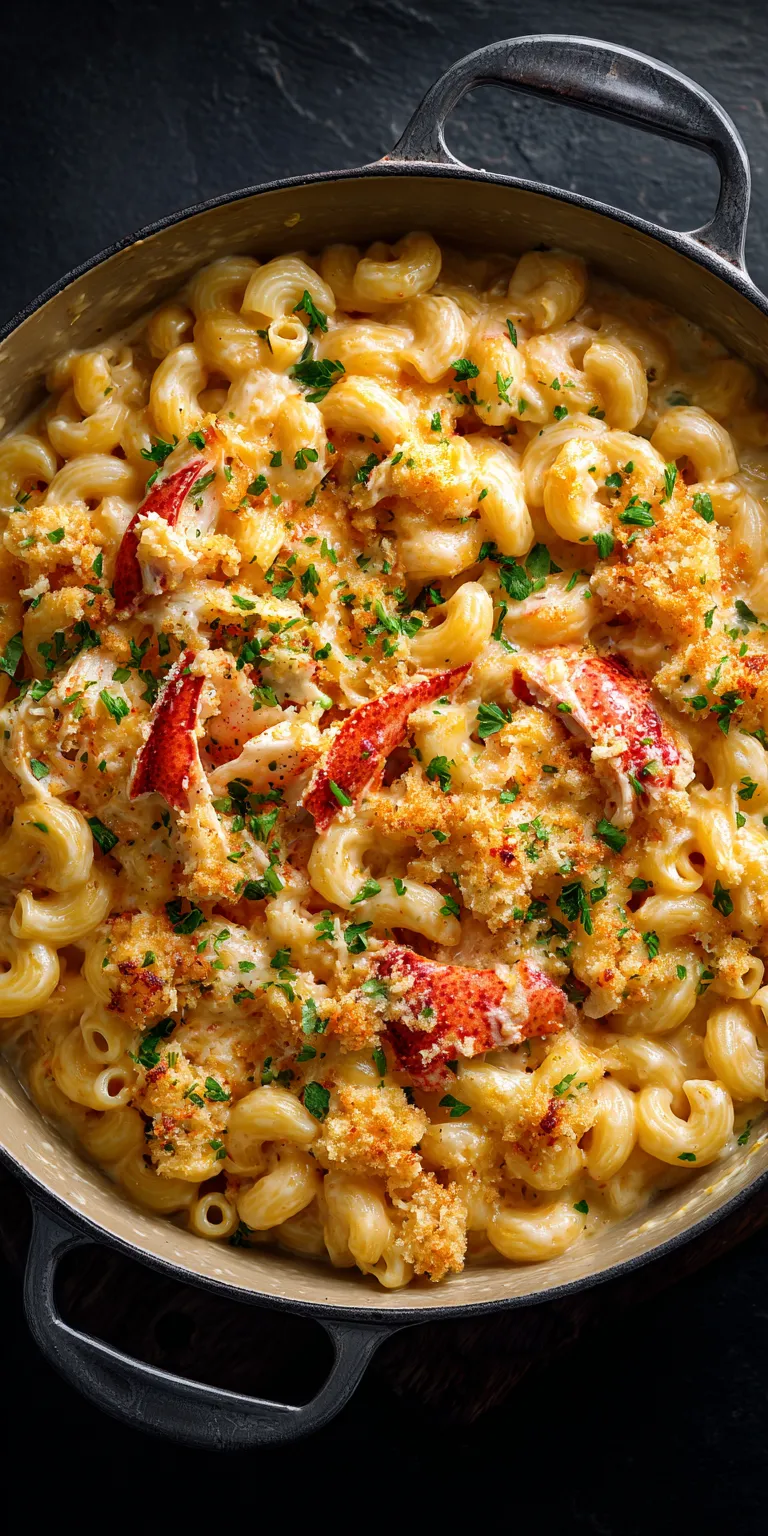 Lobster Mac and Cheese Seafood Pasta served warm with cozy spices