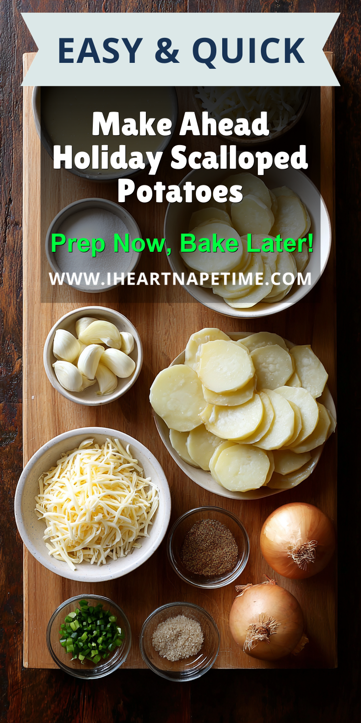 Make Ahead Holiday Scalloped Potatoes served warm with cozy spices