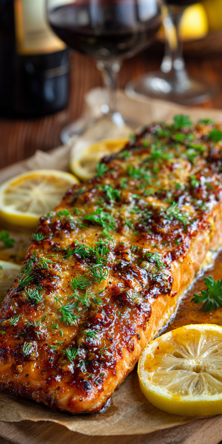 Maple Mustard Roasted Salmon served warm with cozy spices