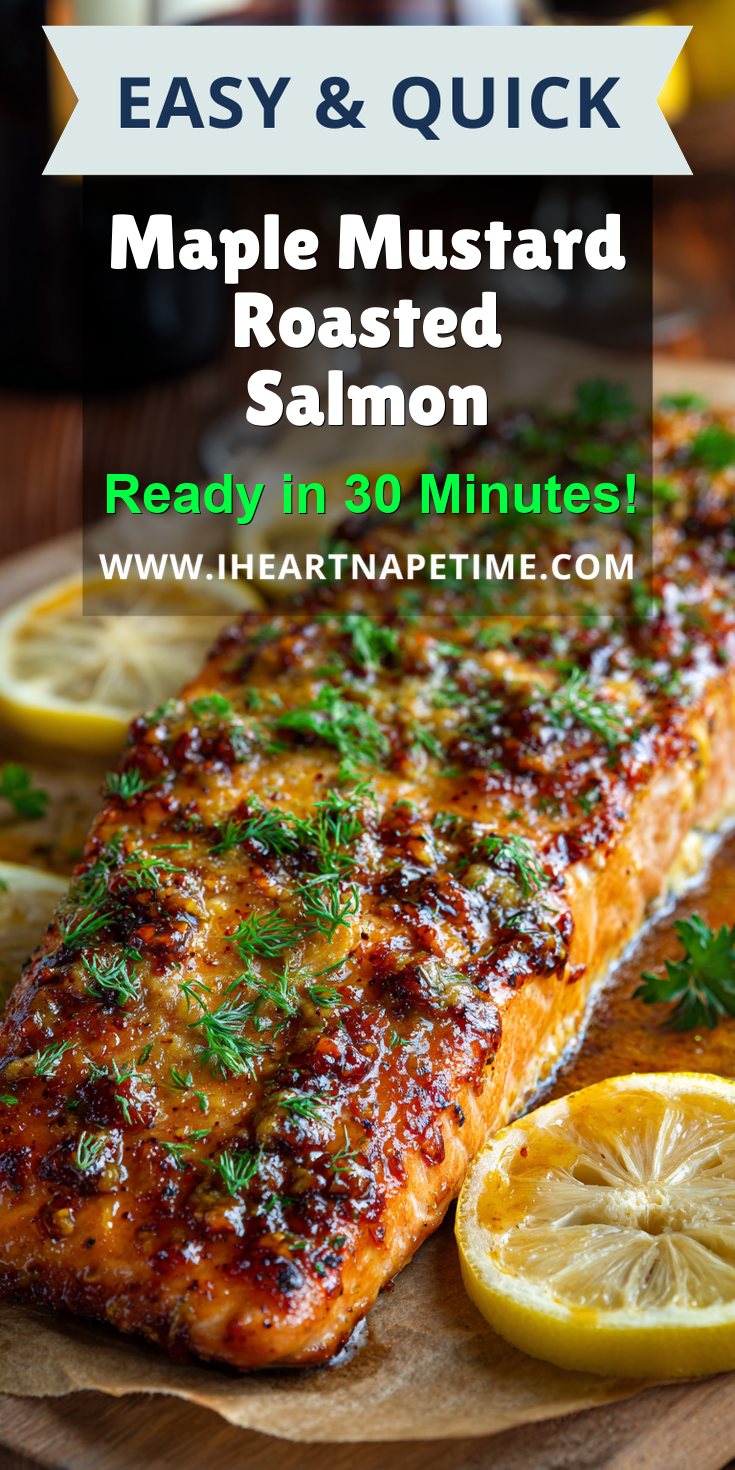 Maple Mustard Roasted Salmon served warm with cozy spices