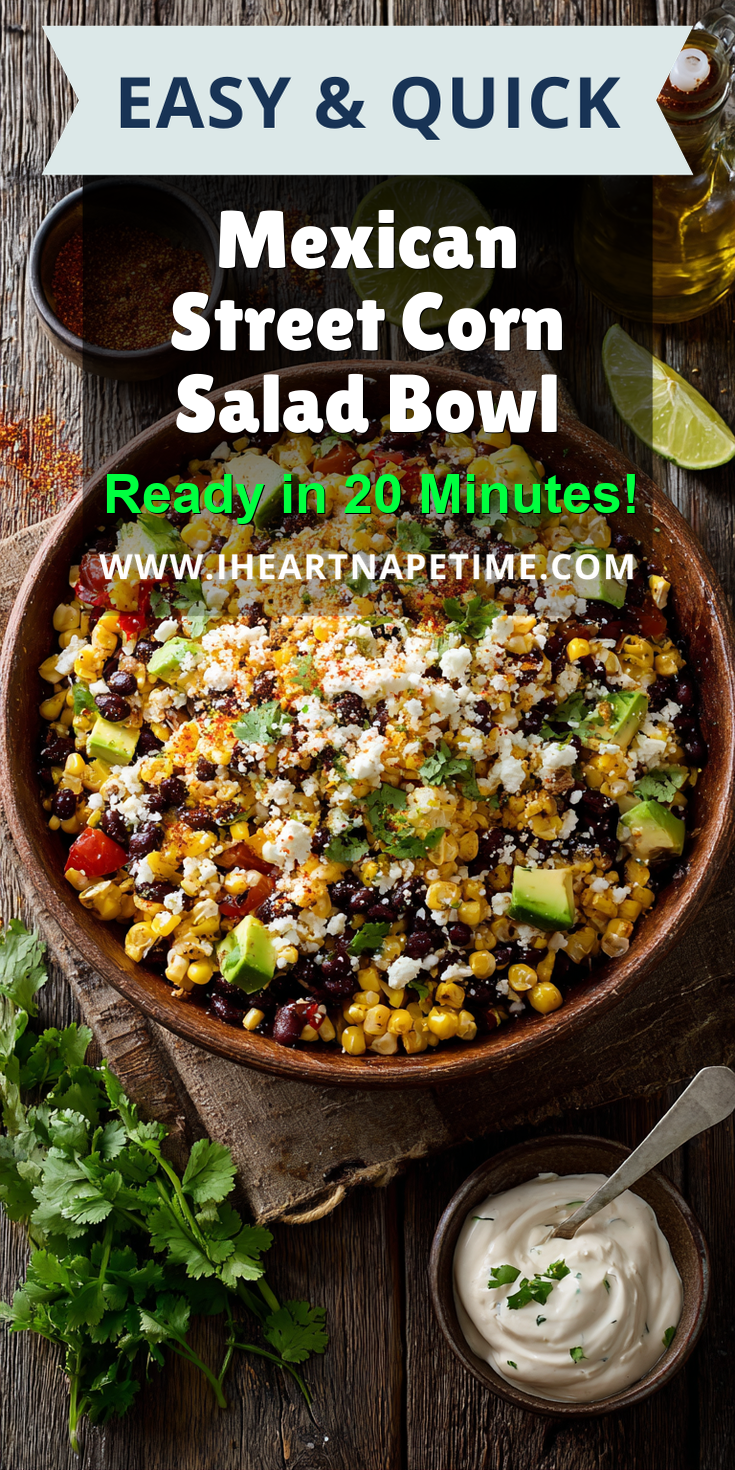 Mexican Street Corn Salad Bowl served warm with cozy spices