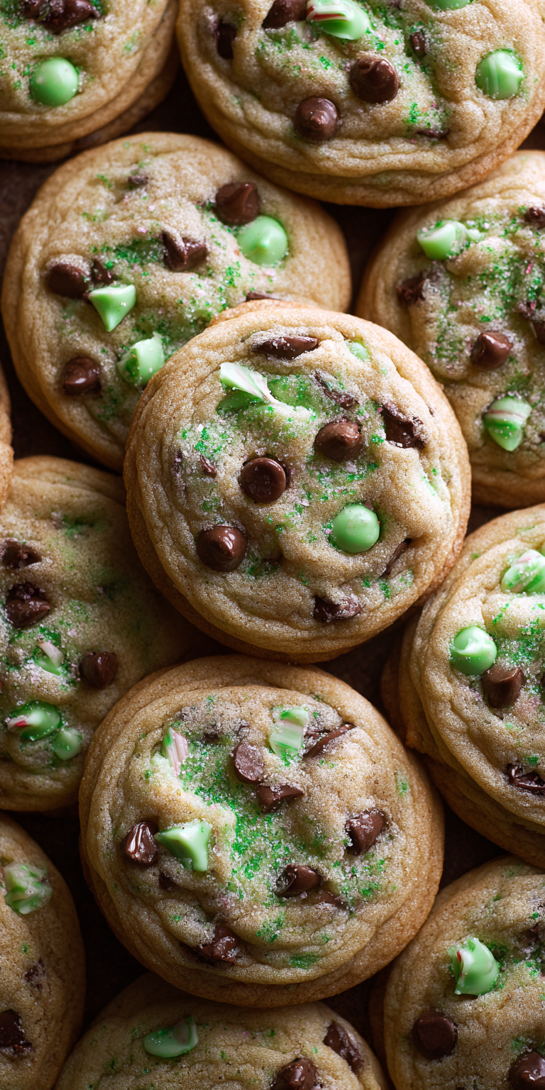 Mint Chocolate Chip Cookies served warm with cozy spices