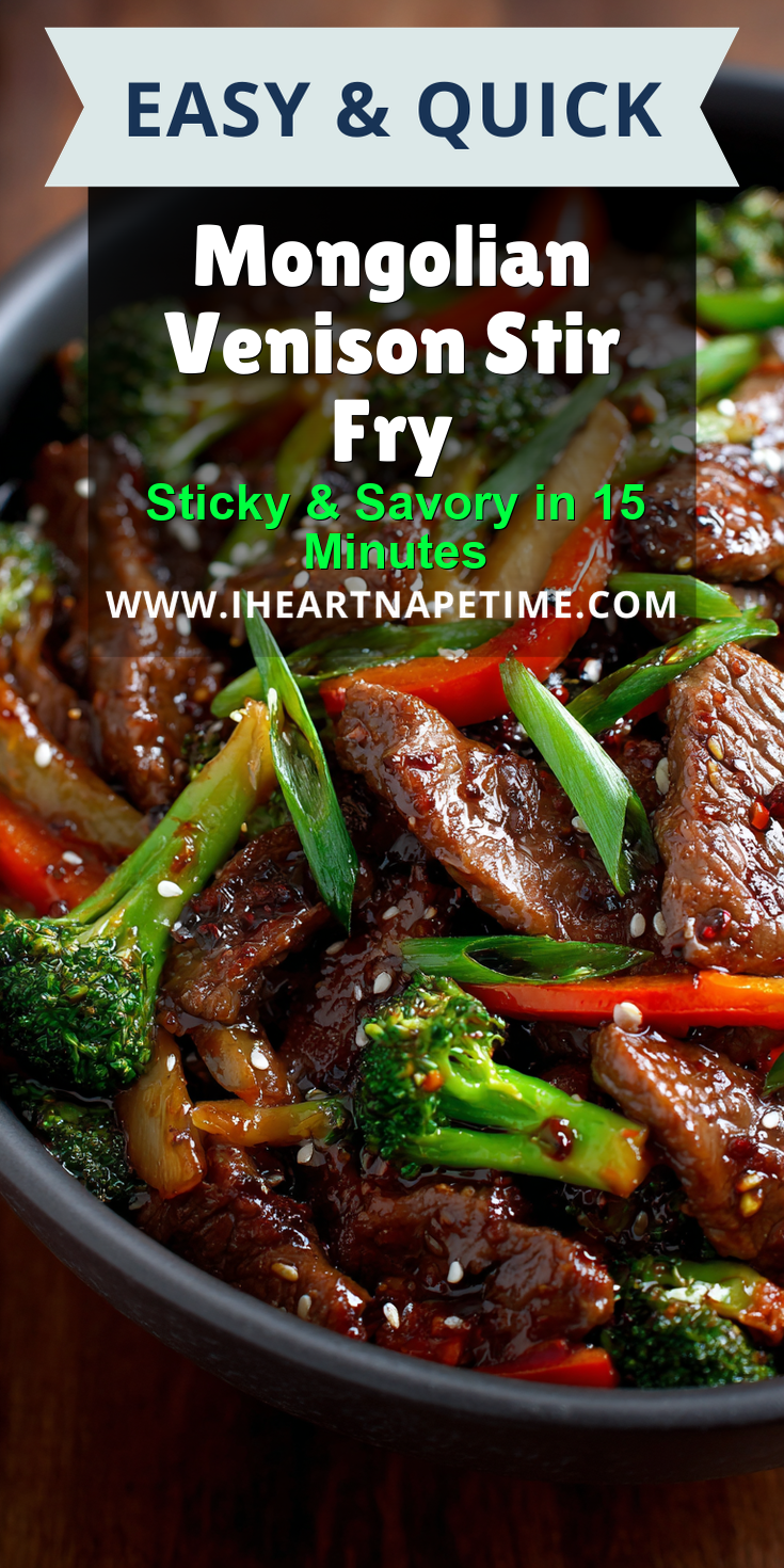 Mongolian Venison Stir Fry served warm with cozy spices