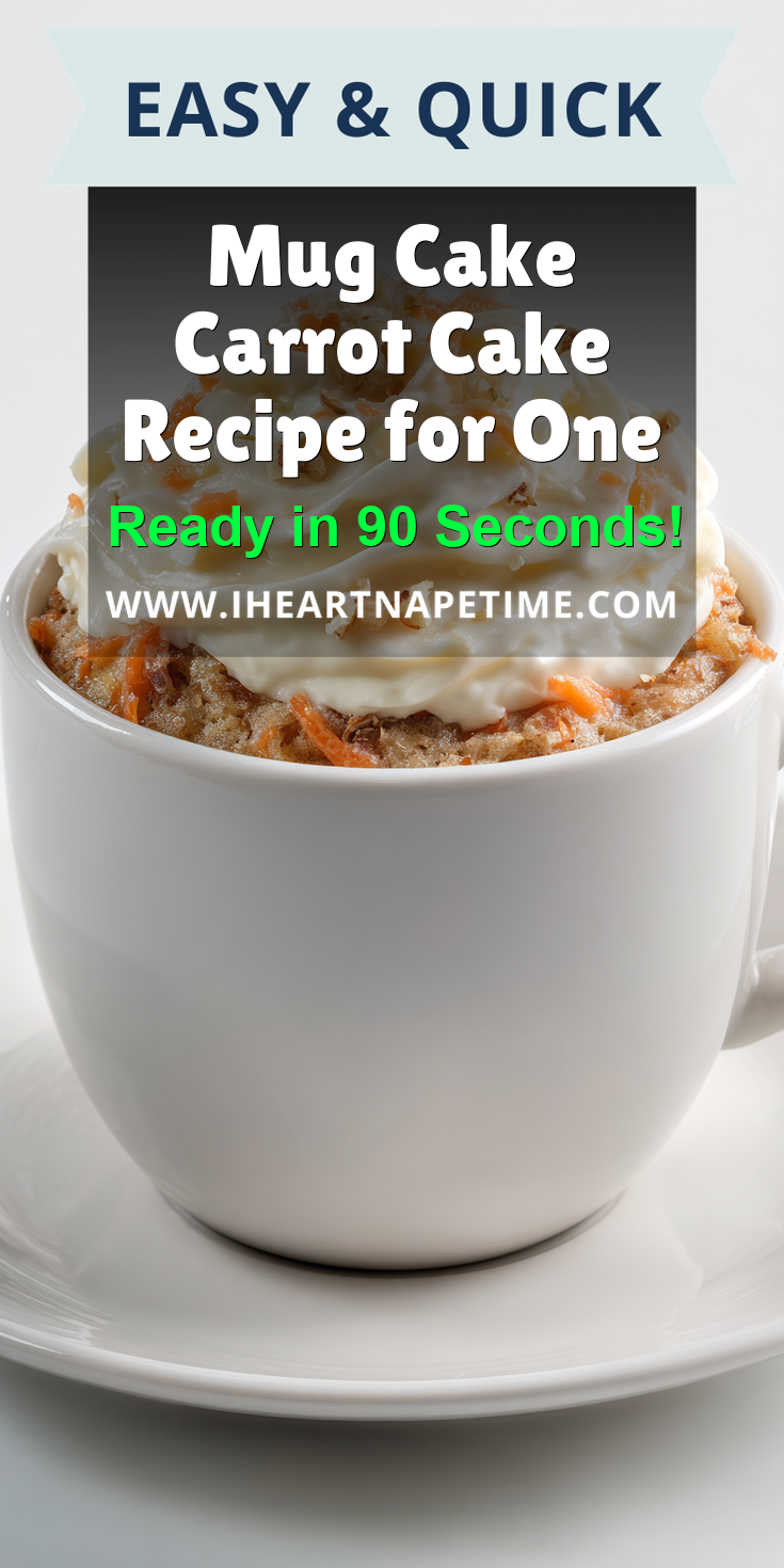 Mug Cake Carrot Cake Recipe for One served warm with cozy spices