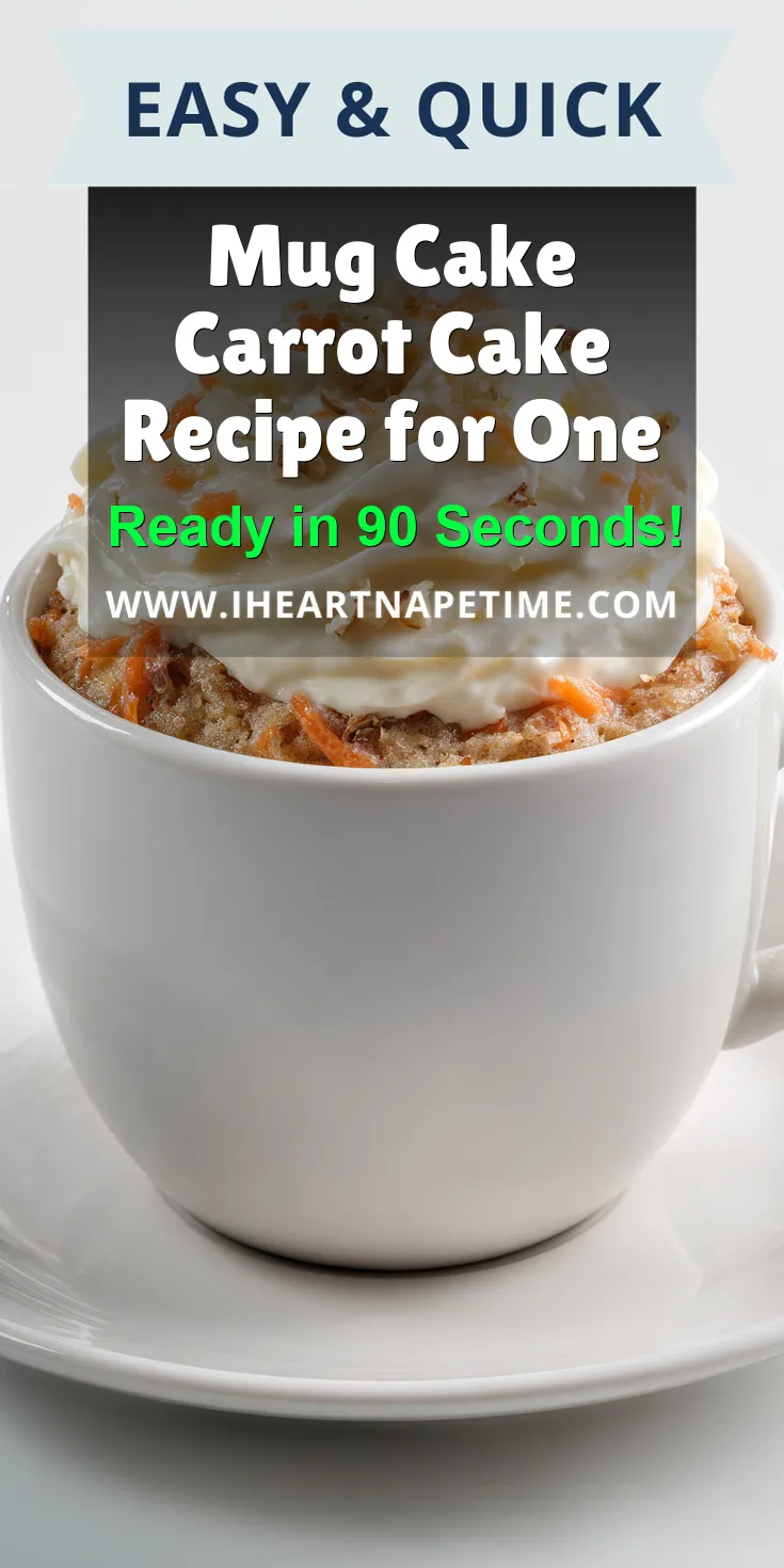 Mug Cake Carrot Cake Recipe for One served warm with cozy spices
