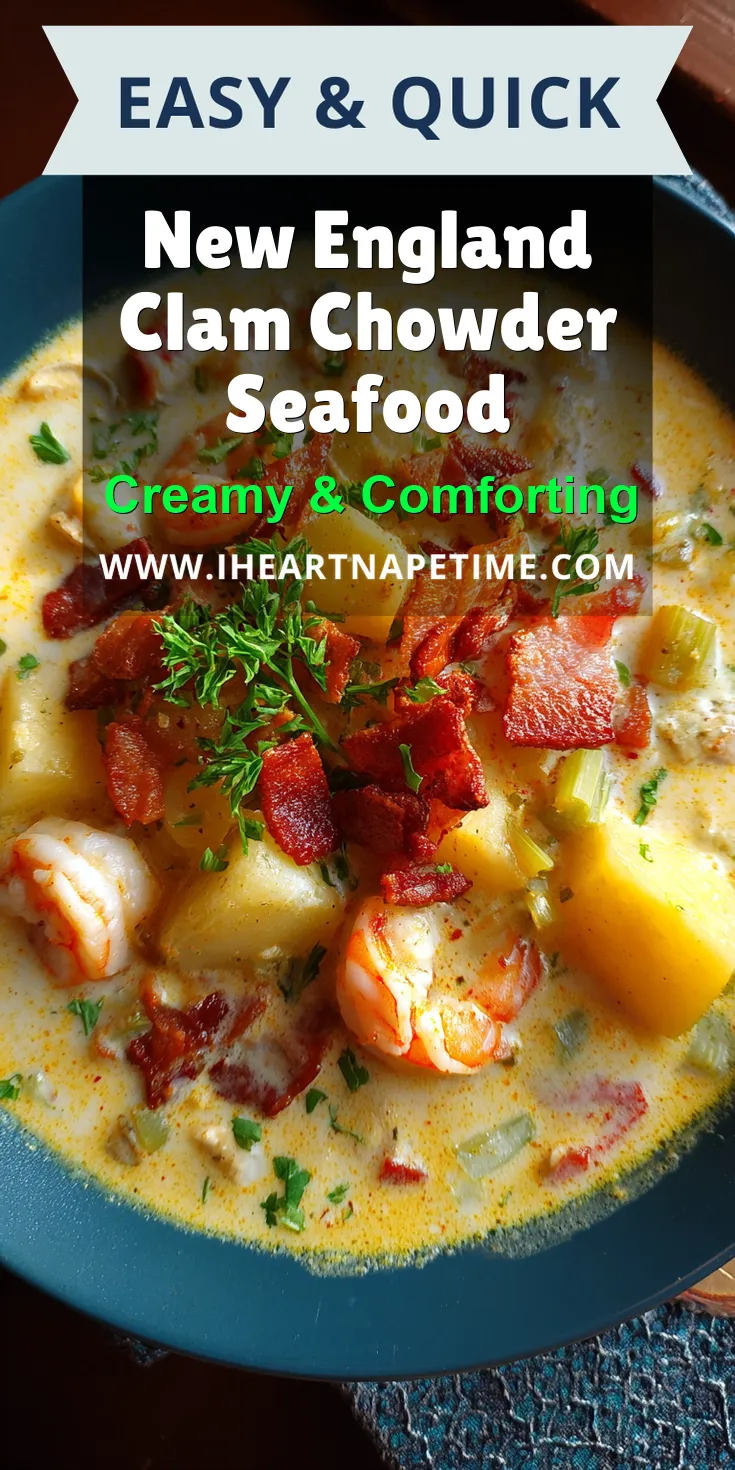New England Clam Chowder Seafood served warm with cozy spices