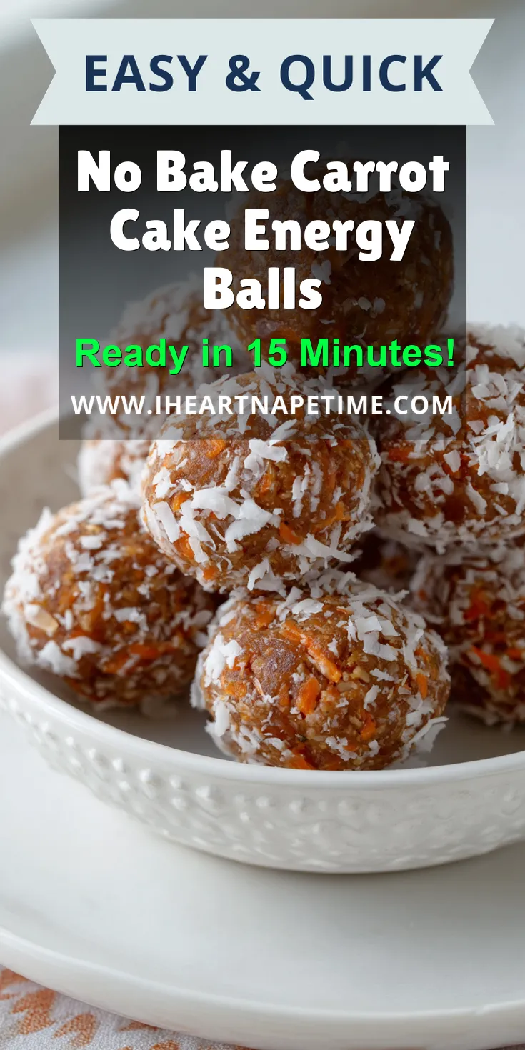 No Bake Carrot Cake Energy Balls served warm with cozy spices