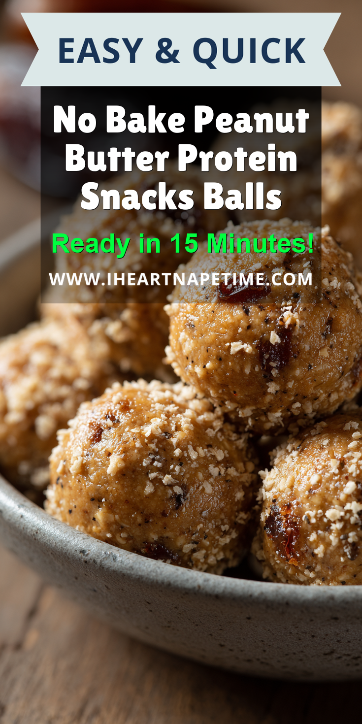 No Bake Peanut Butter Protein Snacks Balls served warm with cozy spices