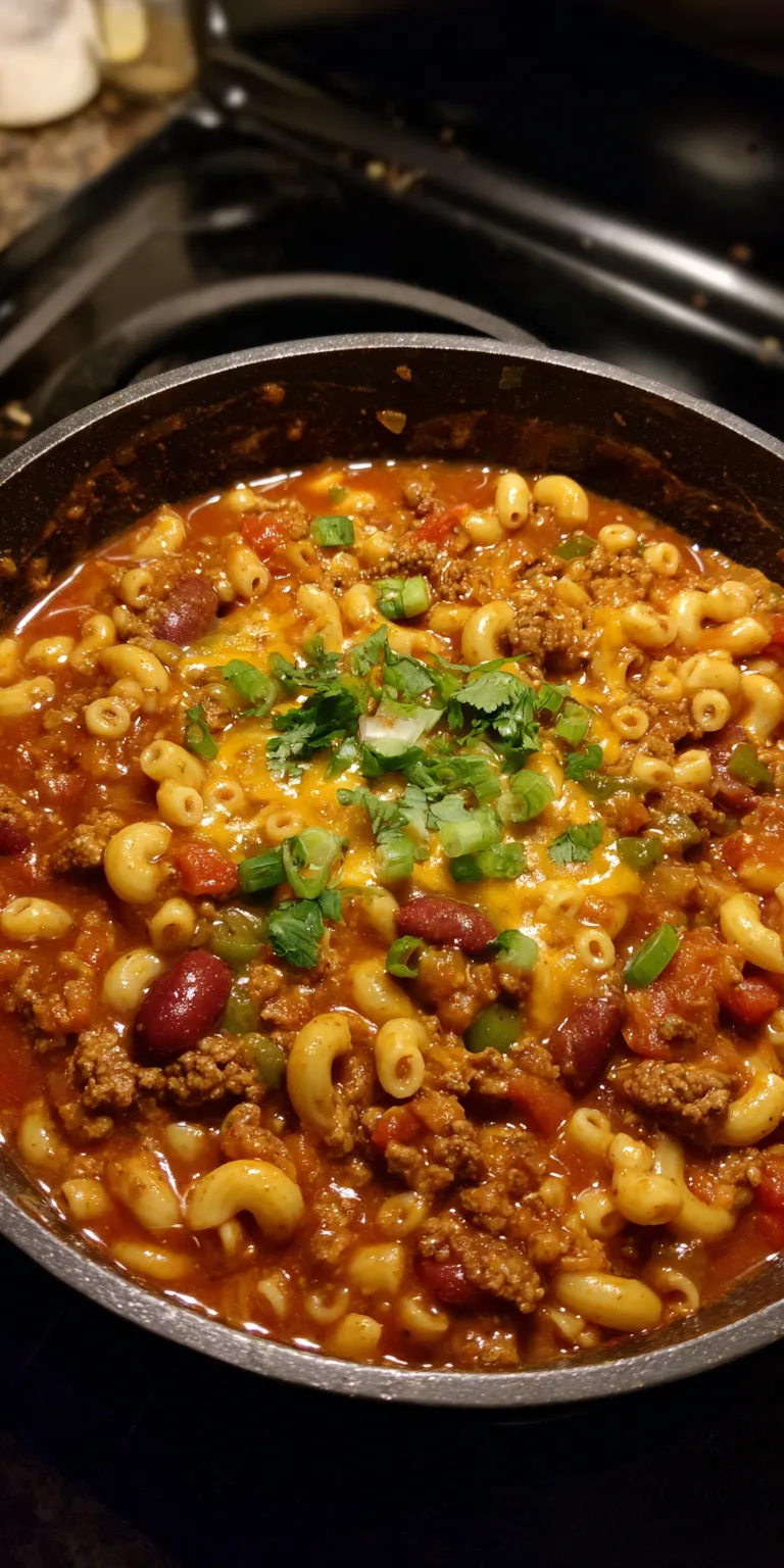 One Pot Chili Mac Simple Dinner Ideas served warm with cozy spices