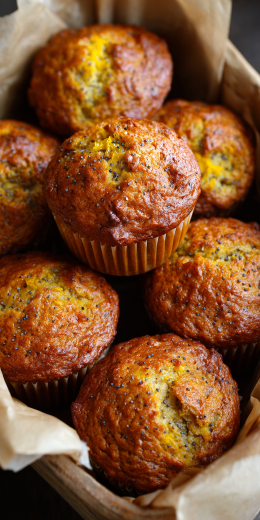Orange Glazed Banana Poppy Seed Muffins Recipe