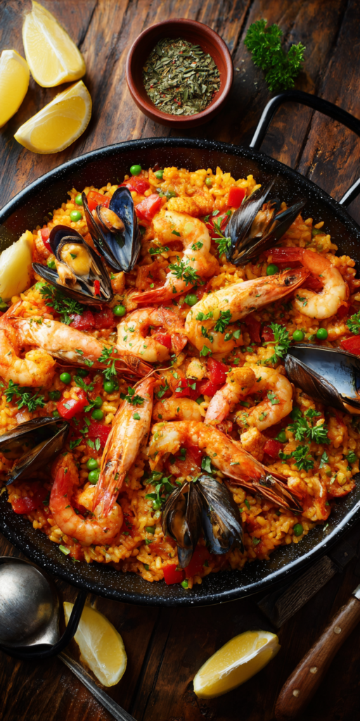 Paella Spanish Seafood Dishes Recipe