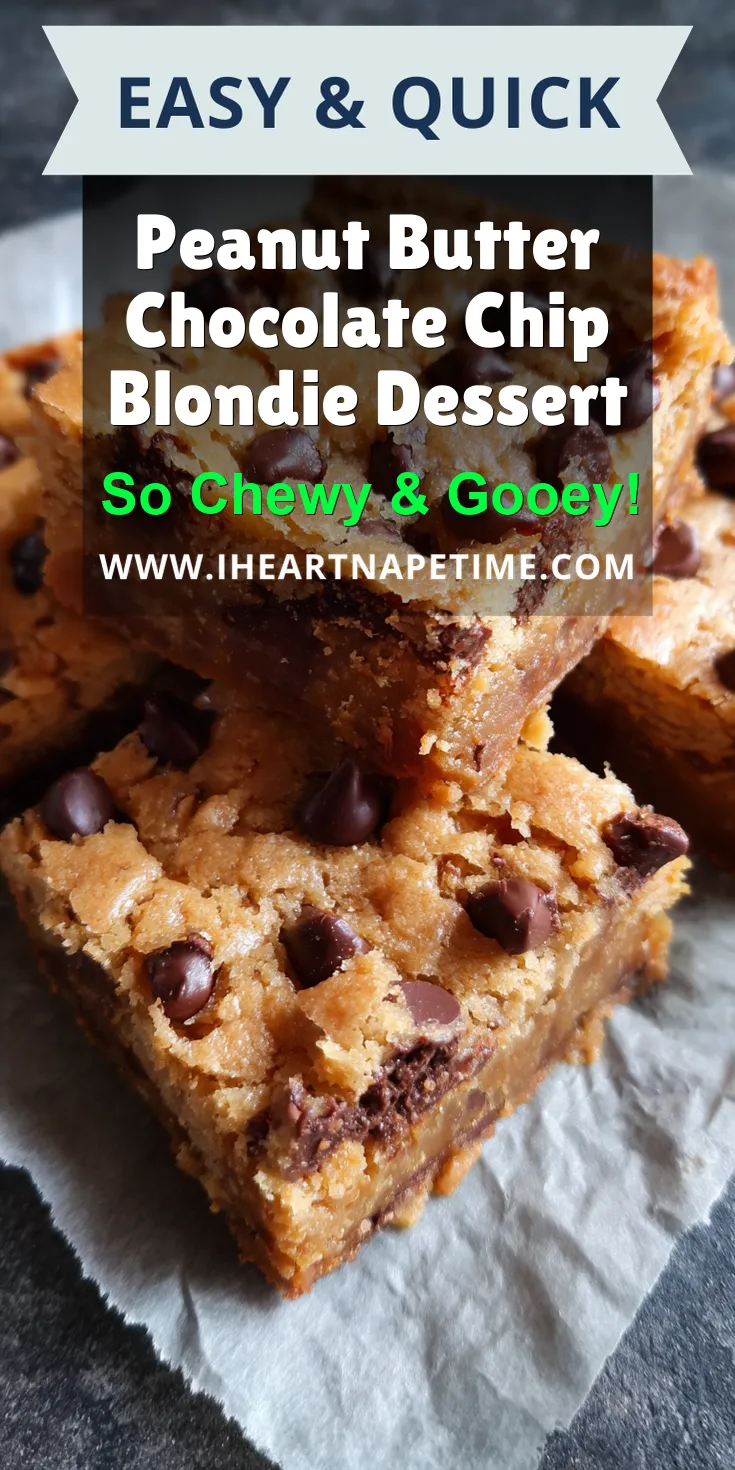 Peanut Butter Chocolate Chip Blondie Dessert served warm with cozy spices