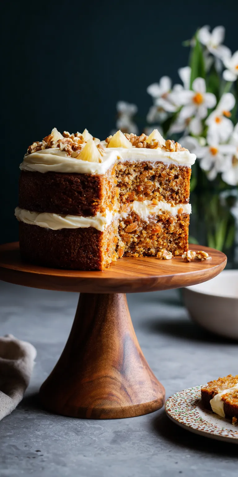 Pineapple Carrot Cake Hummingbird Style served warm with cozy spices