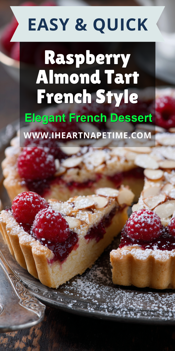 Raspberry Almond Tart French Style served warm with cozy spices