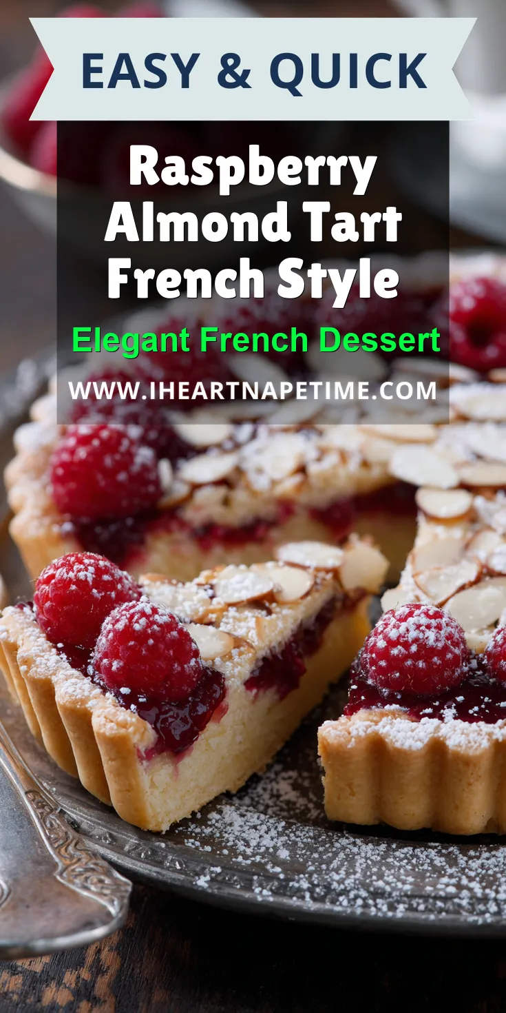Raspberry Almond Tart French Style served warm with cozy spices