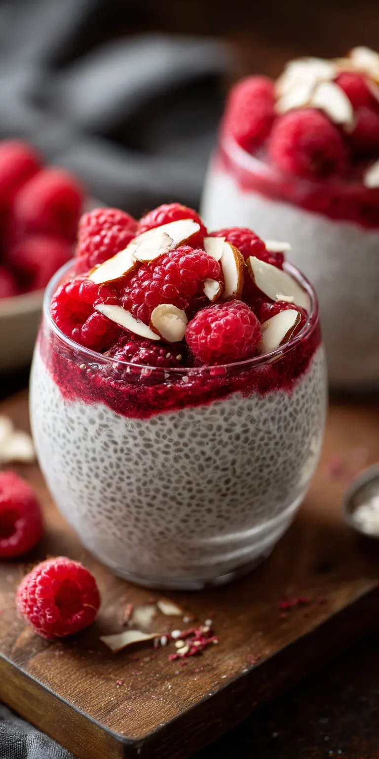 Raspberry Keto Chia Pudding served warm with cozy spices