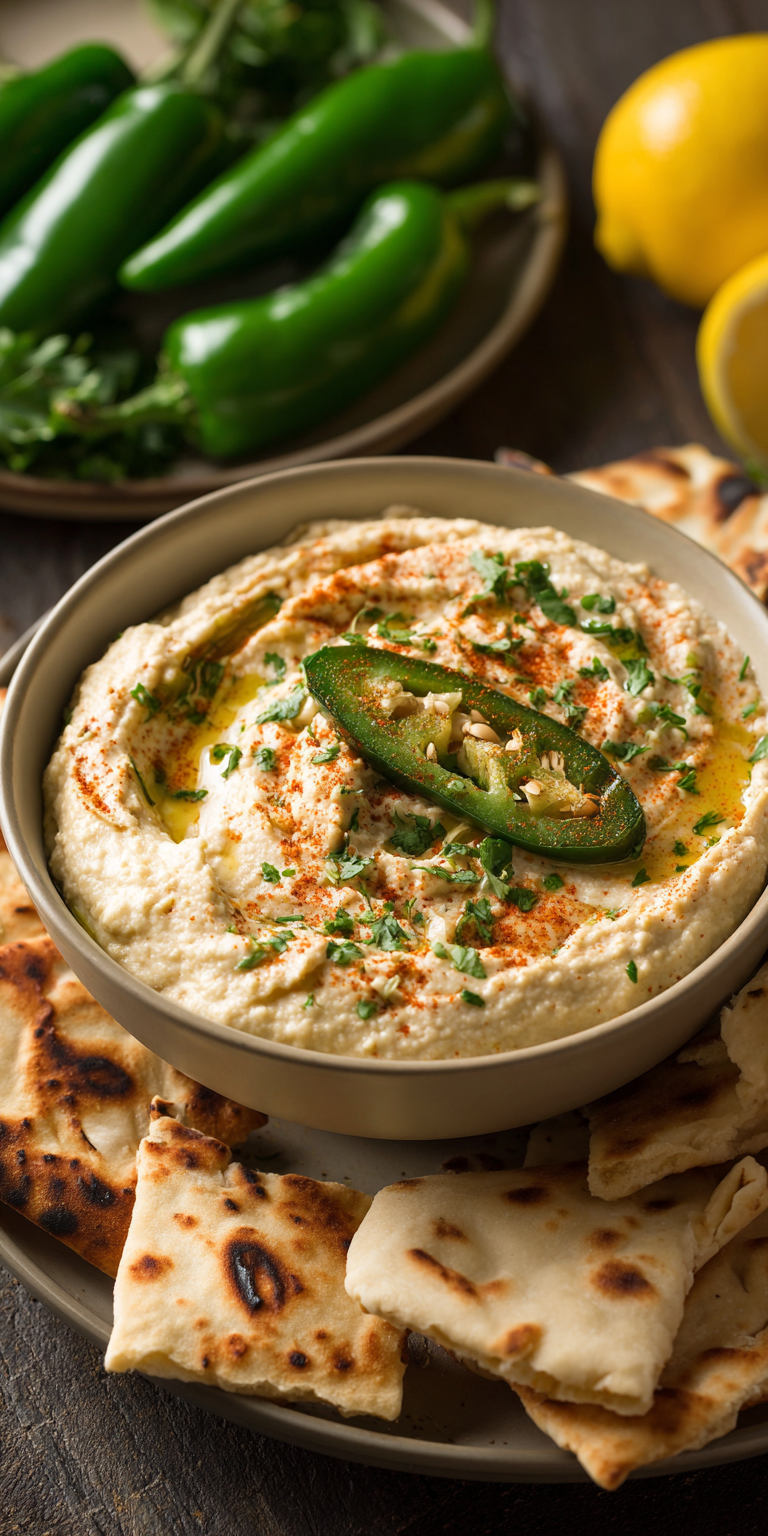 Roasted Jalapeno Hummus Dip Recipe