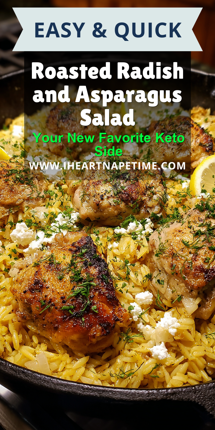 Roasted Radish and Asparagus Salad served warm with cozy spices