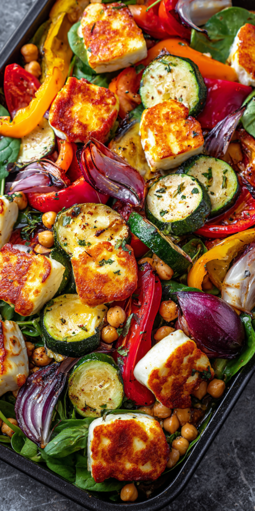 Roasted Vegetable and Halloumi Salad Recipe