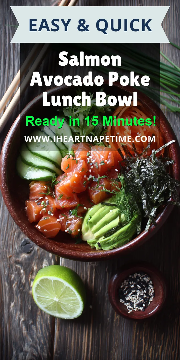 Salmon Avocado Poke Lunch Bowl served warm with gentle spices and a cozy aroma