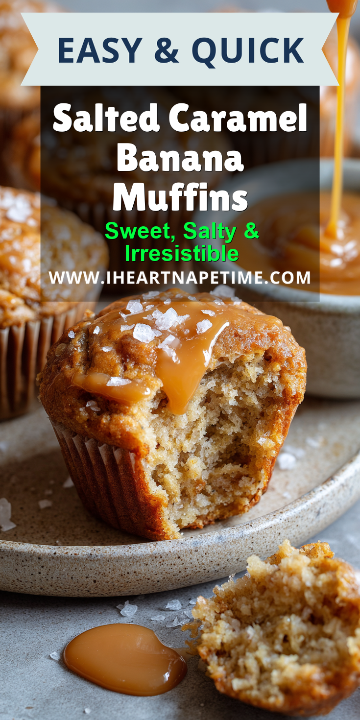 Salted Caramel Banana Muffins served warm with cozy spices